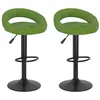 Image de vidaXL Tabourets de bar 2 pcs Vert clair Velours