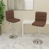 Image de Tabourets de bar lot de 2 marron tissu