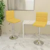 Image de Tabourets de bar lot de 2 jaune moutarde tissu