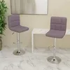 Image de Tabourets de bar lot de 2 taupe tissu