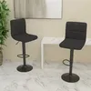 Image de Tabourets de bar lot de 2 noir tissu