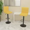 Image de Tabourets de bar lot de 2 jaune moutarde tissu