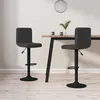 Image de Tabourets de bar lot de 2 noir velours