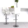Image de Tabourets de bar lot de 2 blanc similicuir