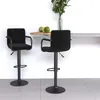 Image de Tabourets de bar lot de 2 noir tissu