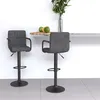 Image de vidaXL Tabourets de bar lot de 2 gris foncé velours334660