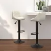 Image de Tabourets de bar lot de 2 crème velours