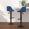 Image de Tabourets de bar lot de 2 bleu velours