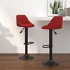 Image de Tabourets de bar lot de 2 rouge bordeaux velours