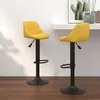 Image de vidaXL Tabourets de bar lot de 2 jaune moutarde velours335356