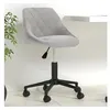 Image de Chaise pivotante de bureau Gris clair Velours