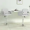Image de Chaises pivotantes à manger lot de 2 blanc similicuir