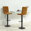 Image de vidaXL Tabourets de bar lot de 2 marron velours335761