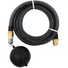 Image de vidaXL Zuigslang met messing koppelingen 1,1'' 3 m PVC zwart151055