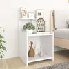 Image de vidaXL Table de Chevet, Armoire de Nuit avec 3 Étagères, Armoire de Lit avec Rangement, Meuble de Chambre, Scandinave, Blanc Bois d'Ingénierie