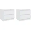 Image de Tables de chevet 2 pcs Blanc 50x39x43,5 cm Aggloméré