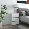 Image de Table de chevet Blanc 40x35x62,5 cm Aggloméré