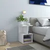 Image de Tables de chevet 2 pcs blanc 35x35x55 cm bois d ingénierie