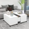 Image de Table basse blanc 75x75x38 cm bois d ingénierie