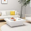 Image de Table basse blanc 90x90x28 cm bois d ingénierie