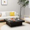 Image de Table basse noir 90x90x28 cm bois d ingénierie