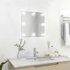 Image de vidaXL Miroir Mural avec Lampes LED Carré Miroir de Dressing Miroir de Maquillage Chambre à Coucher Salle de Bain Maison 3078636
