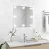 Image de vidaXL Wandspiegel met LED-lampen vierkant glas3078638