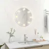 Image de vidaXL Miroir Mural avec Lampes LED Rond Miroir de Dressing Miroir de Maquillage Chambre à Coucher Salle de Bain Maison 3078640