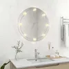 Image de vidaXL Miroir mural avec lampes LED Rond Verre