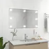 Image de vidaXL Miroir Mural sans Cadre avec Lampes LED Rectangulaire Miroir de Dressing Miroir de Maquillage Chambre à Coucher Salle de Bain Intérieur Verre