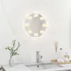 Image de vidaXL Miroir Mural sans Cadre avec Lampes LED Rond Miroir de Dressing Miroir de Maquillage Chambre à Coucher Salle de Bain 3078646