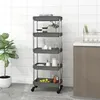 Image de vidaXL Chariot de cuisine 5 niveaux Gris 42x29x128 cm Fer et ABS336333