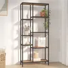 Image de vidaXL Boekenkast 80x30x180 cm staal en bewerkt hout336359