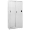 Image de Armoire à bureau porte coulissante Gris clair 90x40x180cm Acier