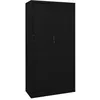 Image de Armoire de bureau avec porte coulissante Noir 90x40x180cm Acier