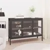 Image de vidaXL Dressoir 105x35x70 cm staal en glas antracietkleurig336069