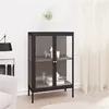 Image de vidaXL Buffet Noir 75x35x105 cm Acier et verre336070