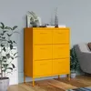 Image de Armoire à tiroirs Jaune moutarde 80x35x101,5 cm Acier