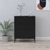 Image de Commode Noir 80x35x101,5 cm Acier