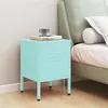 Image de vidaXL Table de Chevet Table de Nuit Armoire de Chevet Armoire de Lit Meuble de Rangement Chambre à Coucher Intérieur Vert Menthe 35x35x51 cm Acier