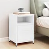 Image de Table de chevet Blanc 35x35x51 cm Acier
