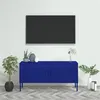 Image de Meuble TV Bleu marine 105x35x50 cm Acier