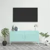 Image de Meuble TV Vert menthe 105x35x50 cm Acier