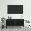 Image de Meuble TV Noir 105x35x50 cm Acier