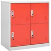 Image de Armoire à casiers Gris clair et rouge 90x45x92,5 cm Acier