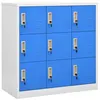 Image de Armoire à casiers Gris clair et bleu 90x45x92,5 cm Acier