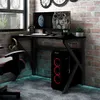 Image de vidaXL Bureau de jeu avec pieds en forme de K Noir 90x60x75 cm