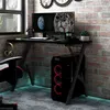 Image de vidaXL Bureau de jeu avec pieds en forme de Y Noir 90x60x75 cm