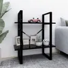 Image de vidaXL Bibliothèque à 2 Niveaux, Étagère à Livres avec Rangement, Meuble à Livres Salon Salle de Séjour, Scandinave, Noir Bois d'Ingénierie