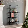 Image de vidaXL Bibliothèque à 4 niveaux noir 80x30x140 cm bois d'ingénierie806458